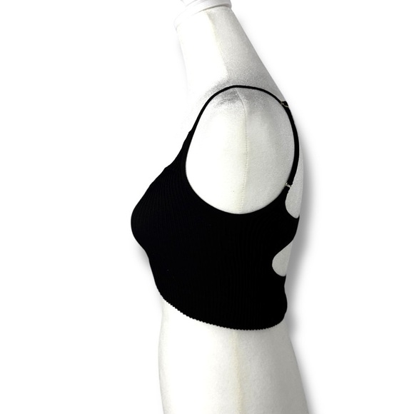 Free People Kick Back Ribbed Seamless Cami Bra Bralette, Black, Size XS/S - Picture 7 of 12